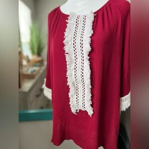 Indigo Soul red top L